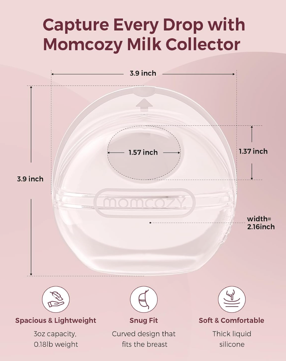 Momcozy Breast Milk Collector,(3oz/90ml, 1 Count)